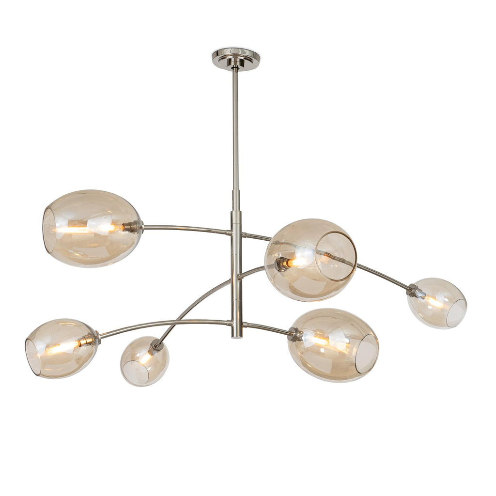 Artemis Chandelier | Polished Nickel | Champagne Glass
