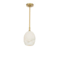 Artemis Pendant Single | Natural Brass | Alabaster Glass