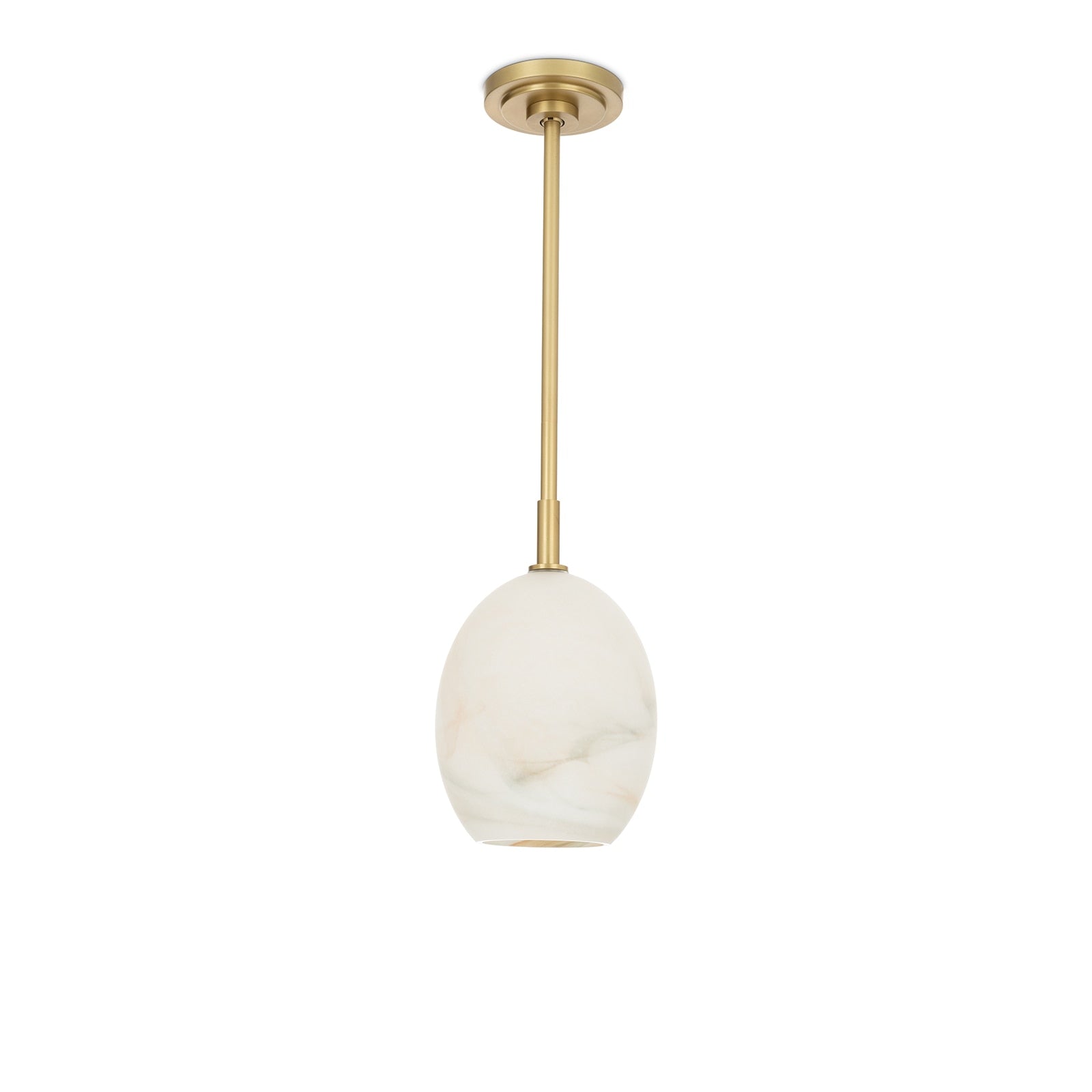 Artemis Pendant Single | Natural Brass | Alabaster Glass