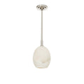 Artemis Pendant Single | Polished Nickel | Alabaster Glass