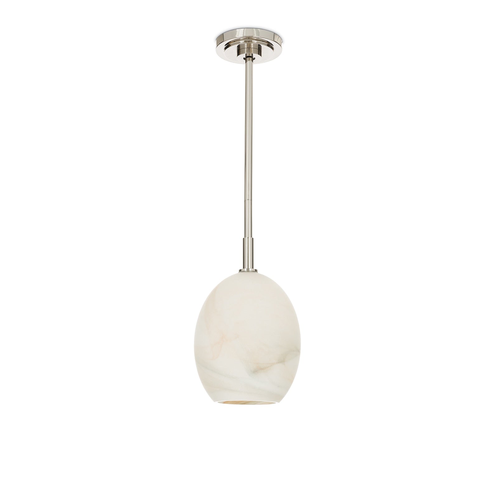 Artemis Pendant Single | Polished Nickel | Alabaster Glass