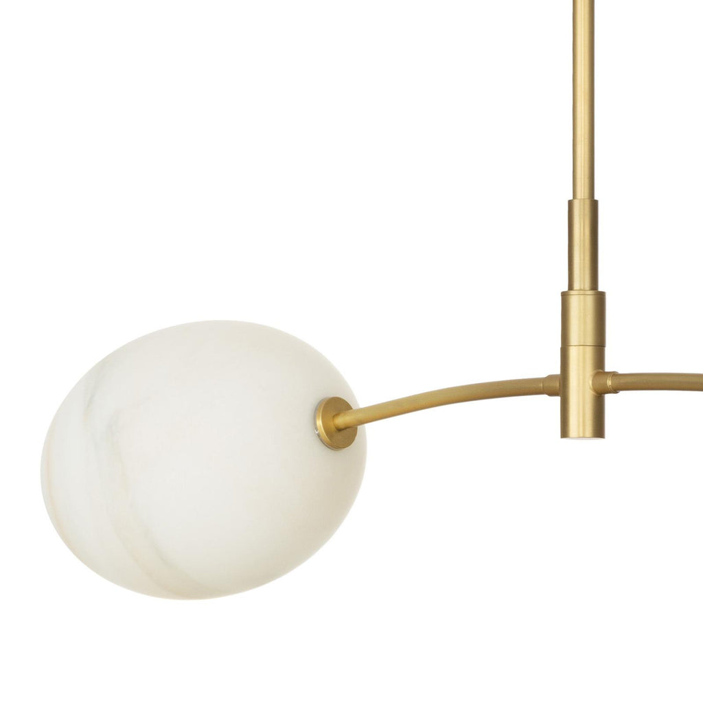 Artemis Pendant Double | Natural Brass | Alabaster Glass