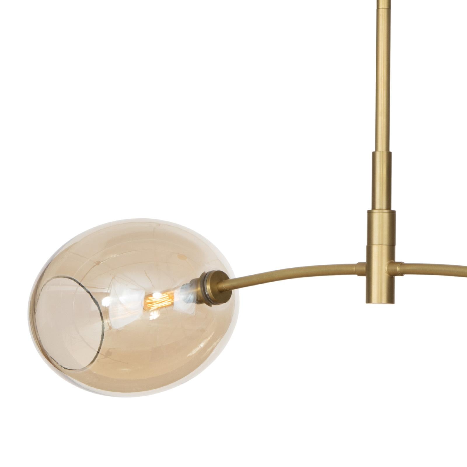 Artemis Pendant Double | Natural Brass | Champagne Glass