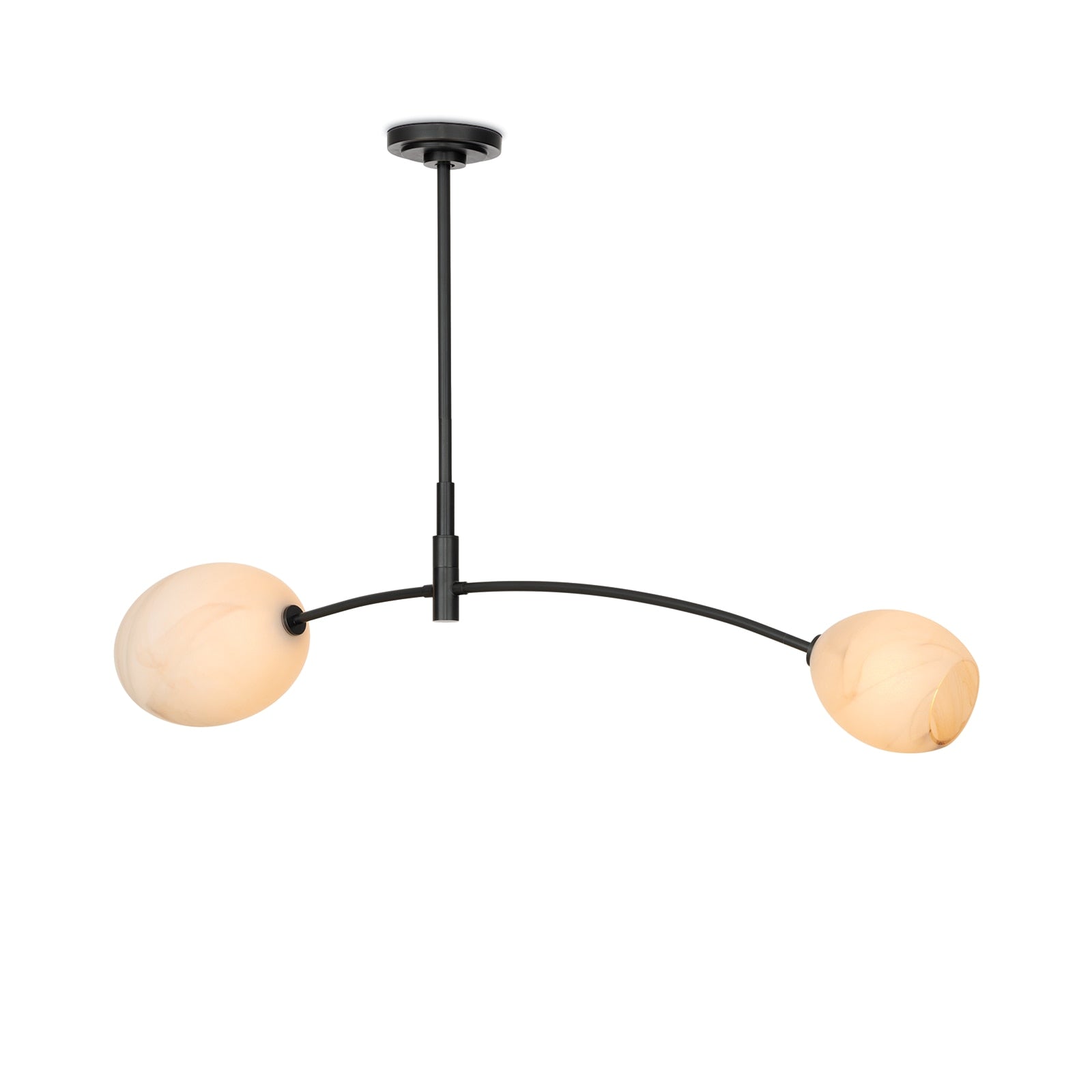 Artemis Pendant Double | Oil Rubbed Bronze | Alabaster Glass