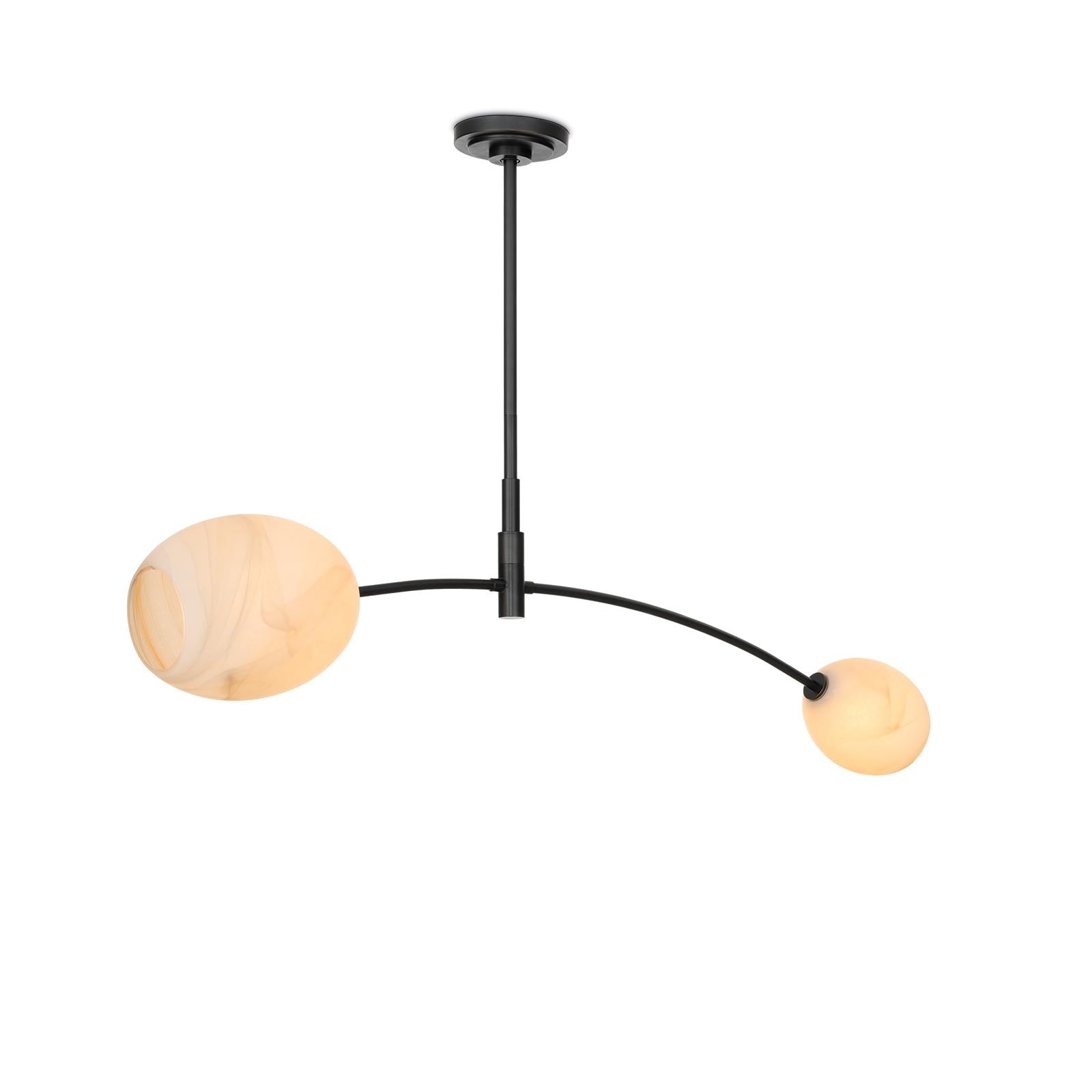 Artemis Pendant Double | Oil Rubbed Bronze | Alabaster Glass
