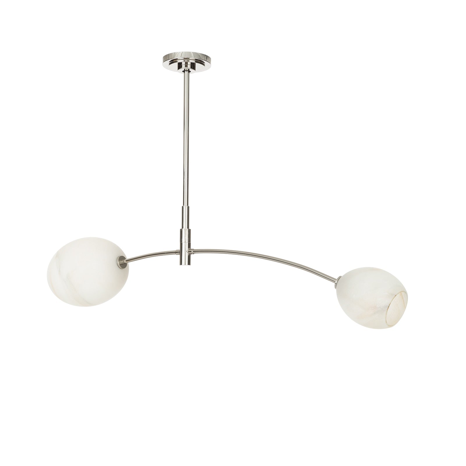 Artemis Pendant Double | Polished Nickel | Alabaster Glass