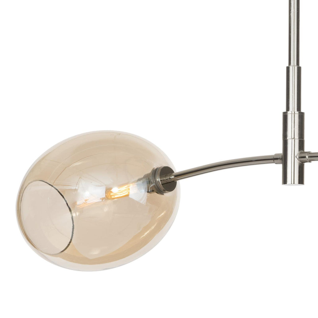 Artemis Pendant Double | Polished Nickel | Champagne Glass