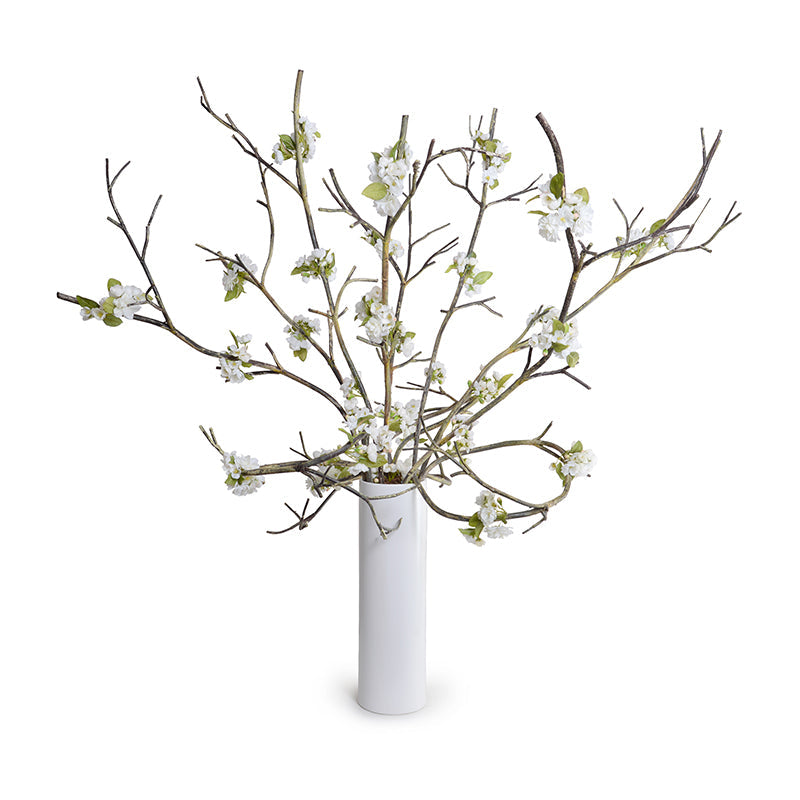 Peach Blossom Branches in Ceramic Vase 56"H