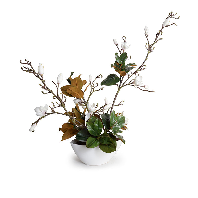 Magnolia Branches Centerpiece 40"H White