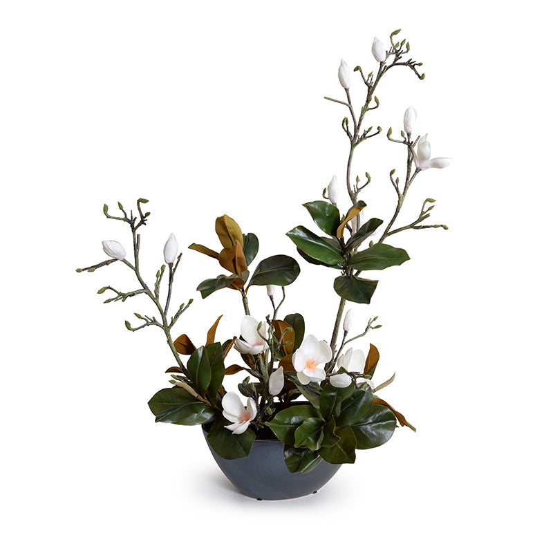 Magnolia Branches Centerpiece 40"H Metallic black