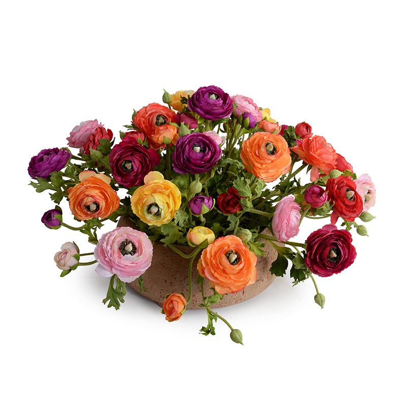 Ranunculus Centerpiece 12"H Terracotta
