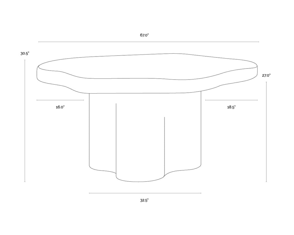 Bellona Dining Table - Charcoal Black - 68.5"