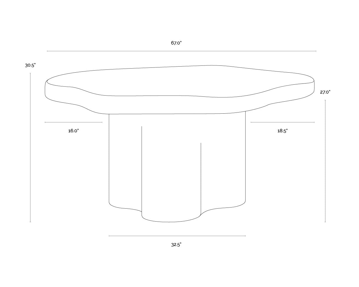 Bellona Dining Table - Charcoal Black - 68.5"