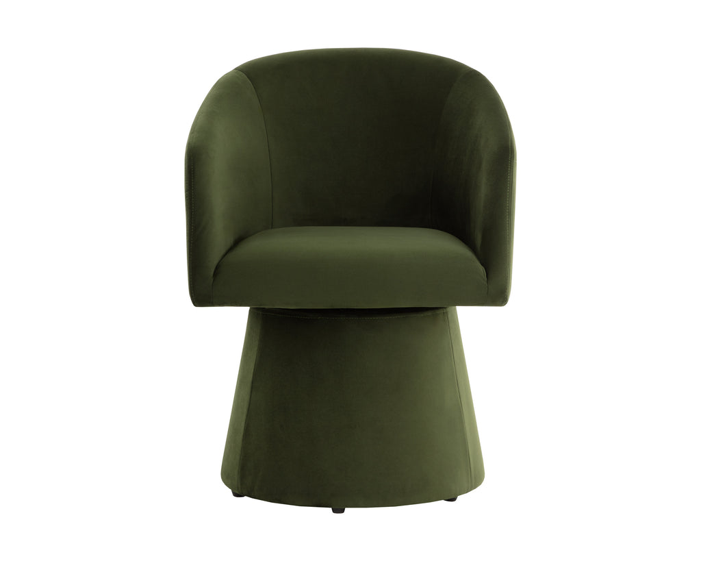 Etta Swivel Dining Armchair - Moss Green