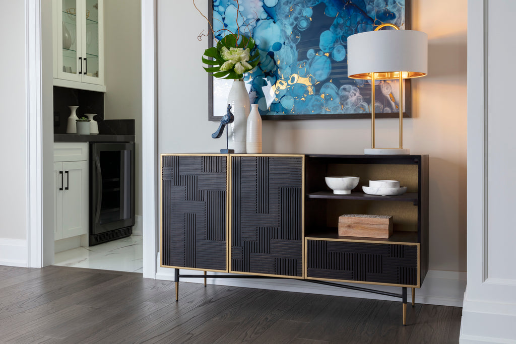 Markwood Sideboard - Brass - Dark Brown
