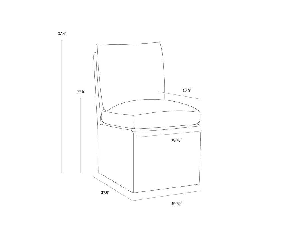 Glenrose Wheeled Dining Chair - Effie Linen