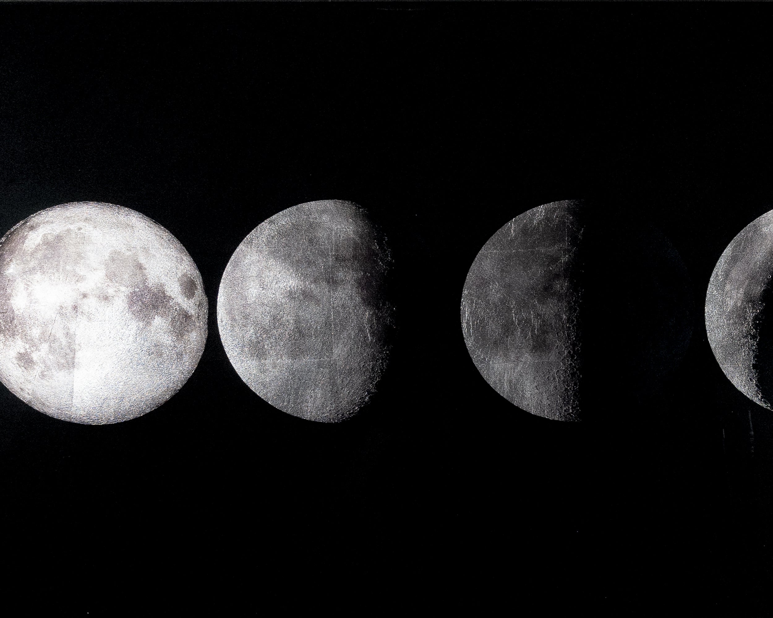 Moon Phases - 72" X 30" - Charcoal Frame