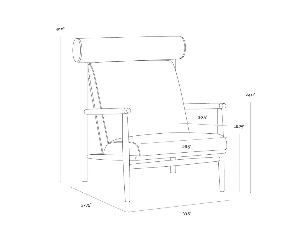 Biko Lounge Chair - Sahara Camel Leather
