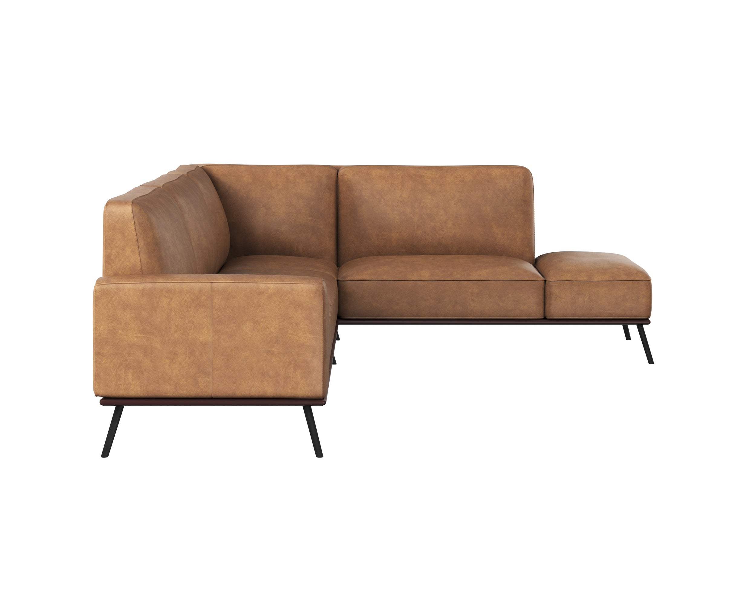 Brandi Sofa Chaise - Raf - Camel Leather
