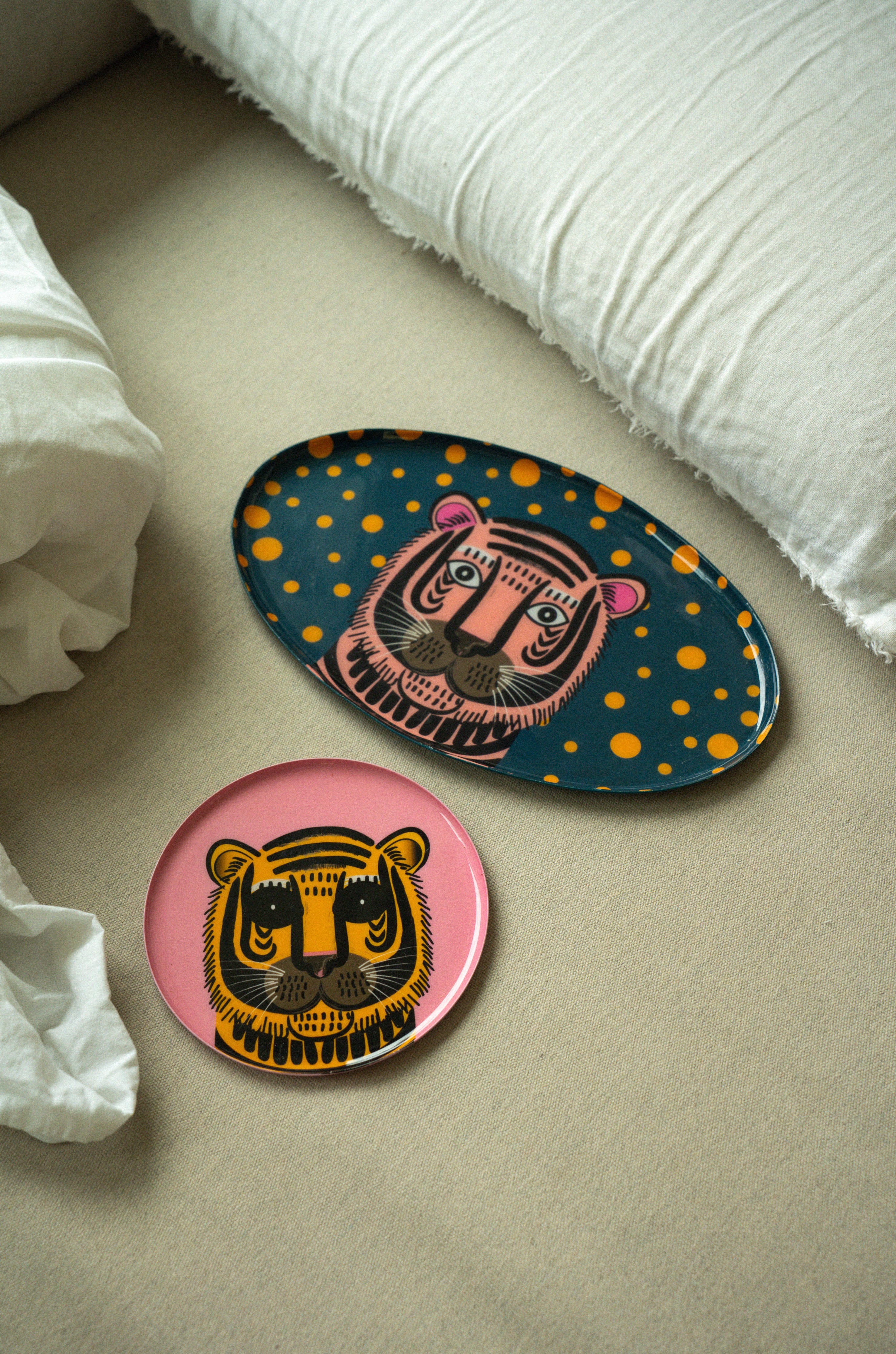 Tiger Spot Decorative Enameled Tray