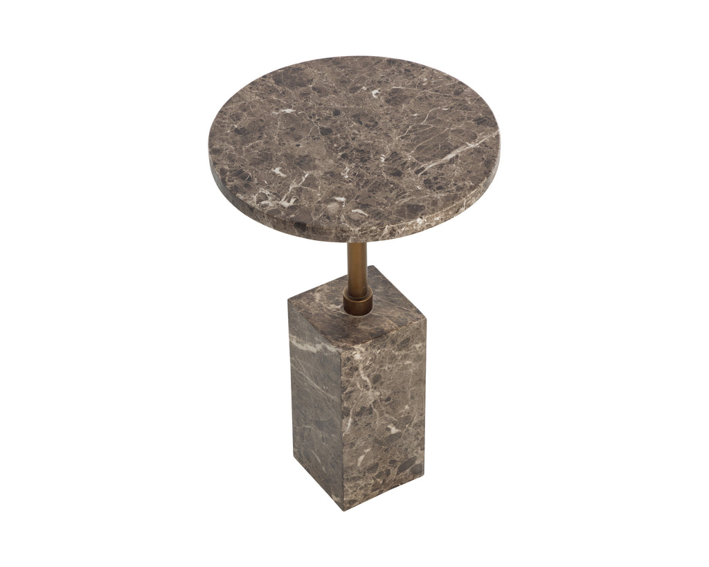 Mizani End Table - Marble Look - Dark Emperador