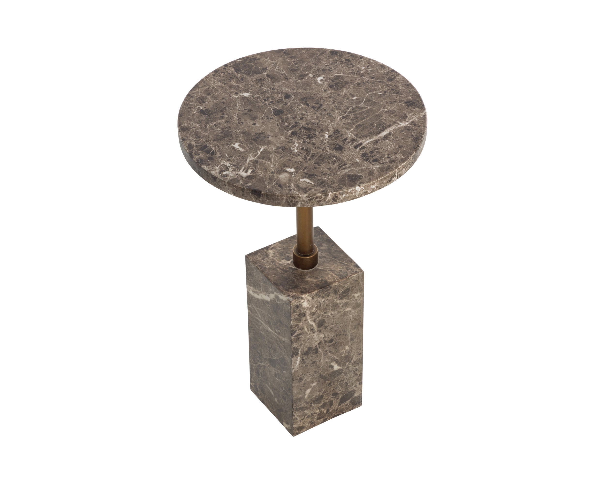 Mizani End Table - Marble Look - Dark Emperador