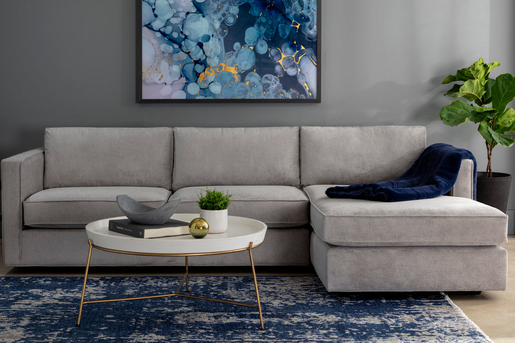 Remy Coffee Table - Antique Brass - White