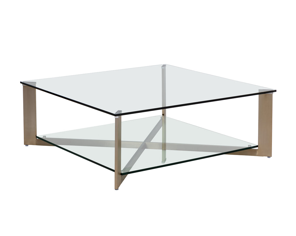 Xavier Coffee Table - Square - Antique Brass