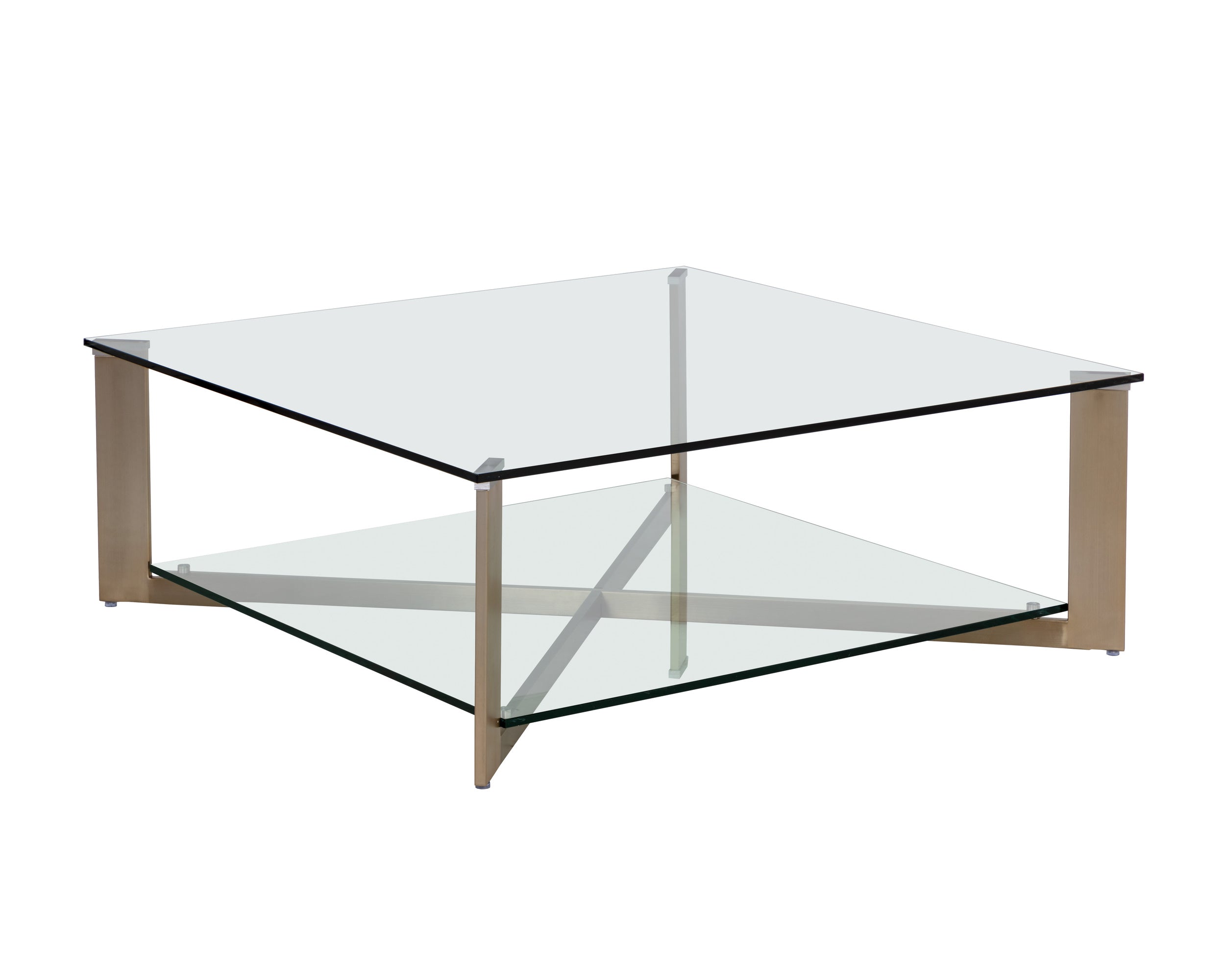 Xavier Coffee Table - Square - Antique Brass