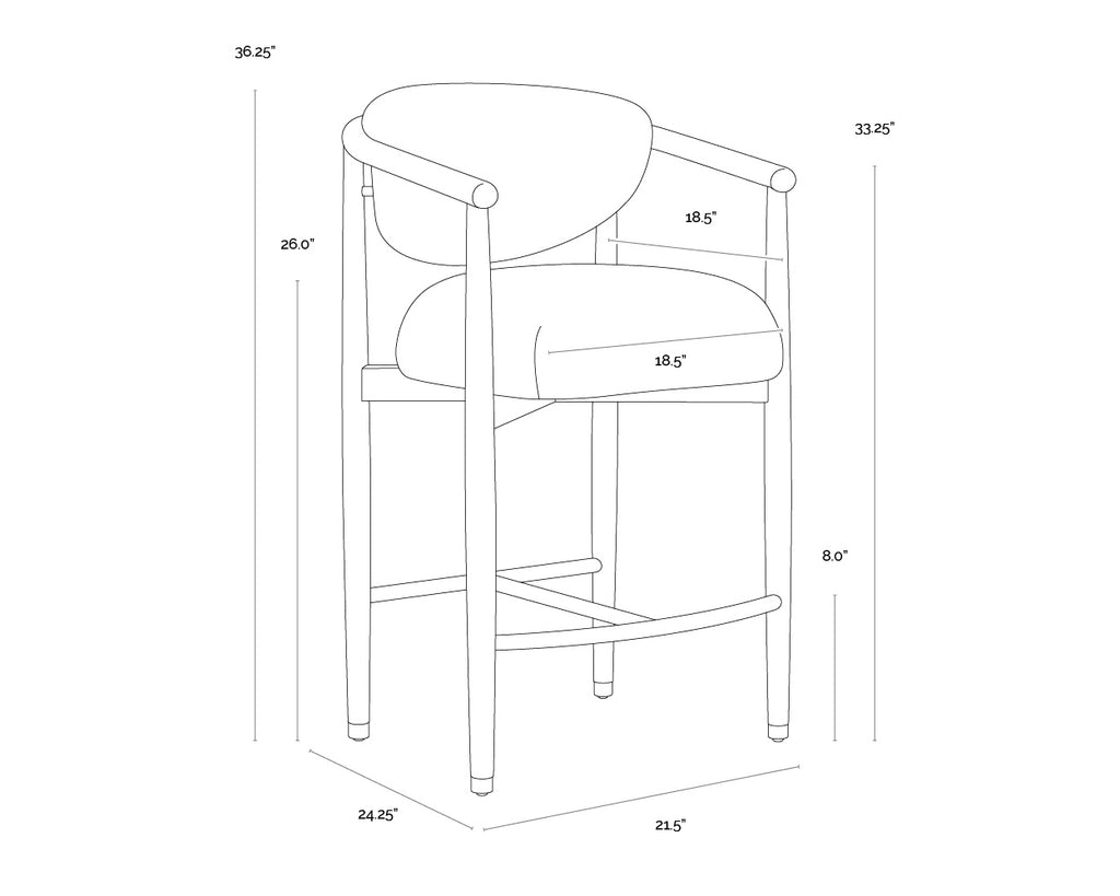 Sigrid Counter Stool - Light Oak - Monument Oatmeal