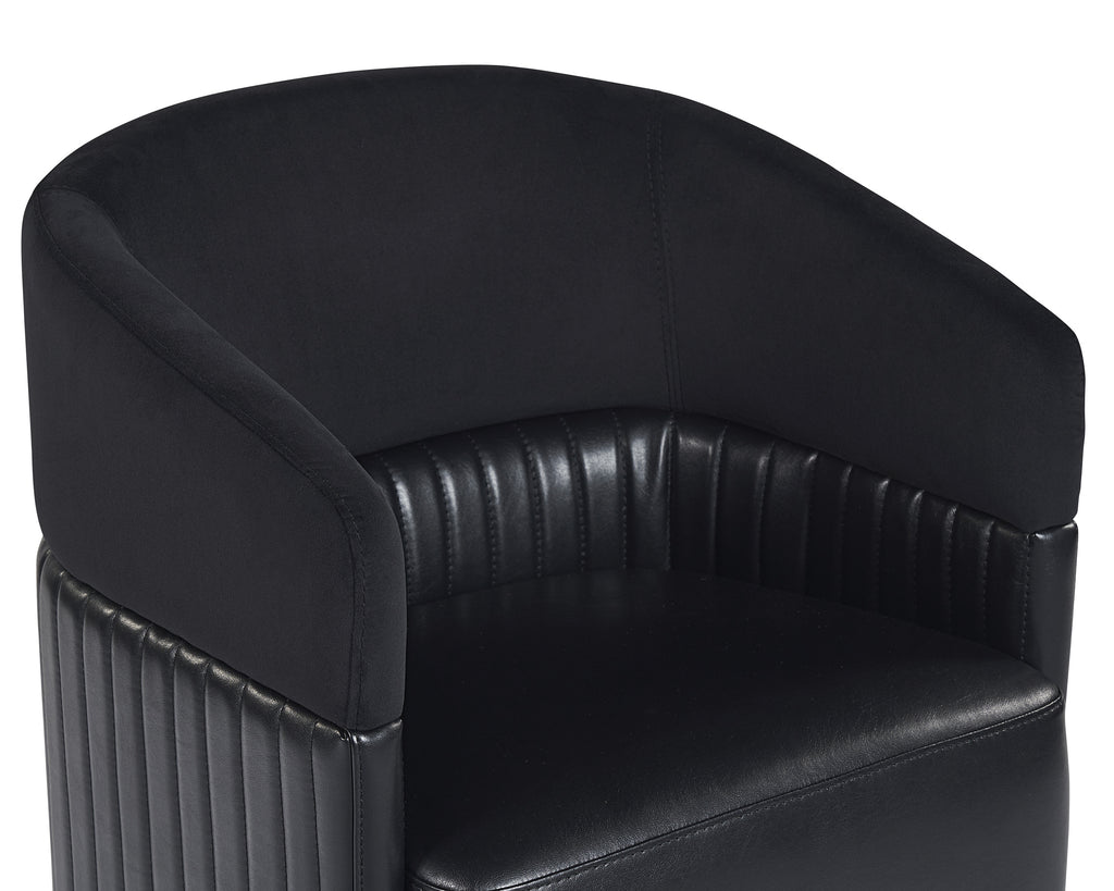Genval Wheeled Lounge Chair - Abbington Black / Cantina Black
