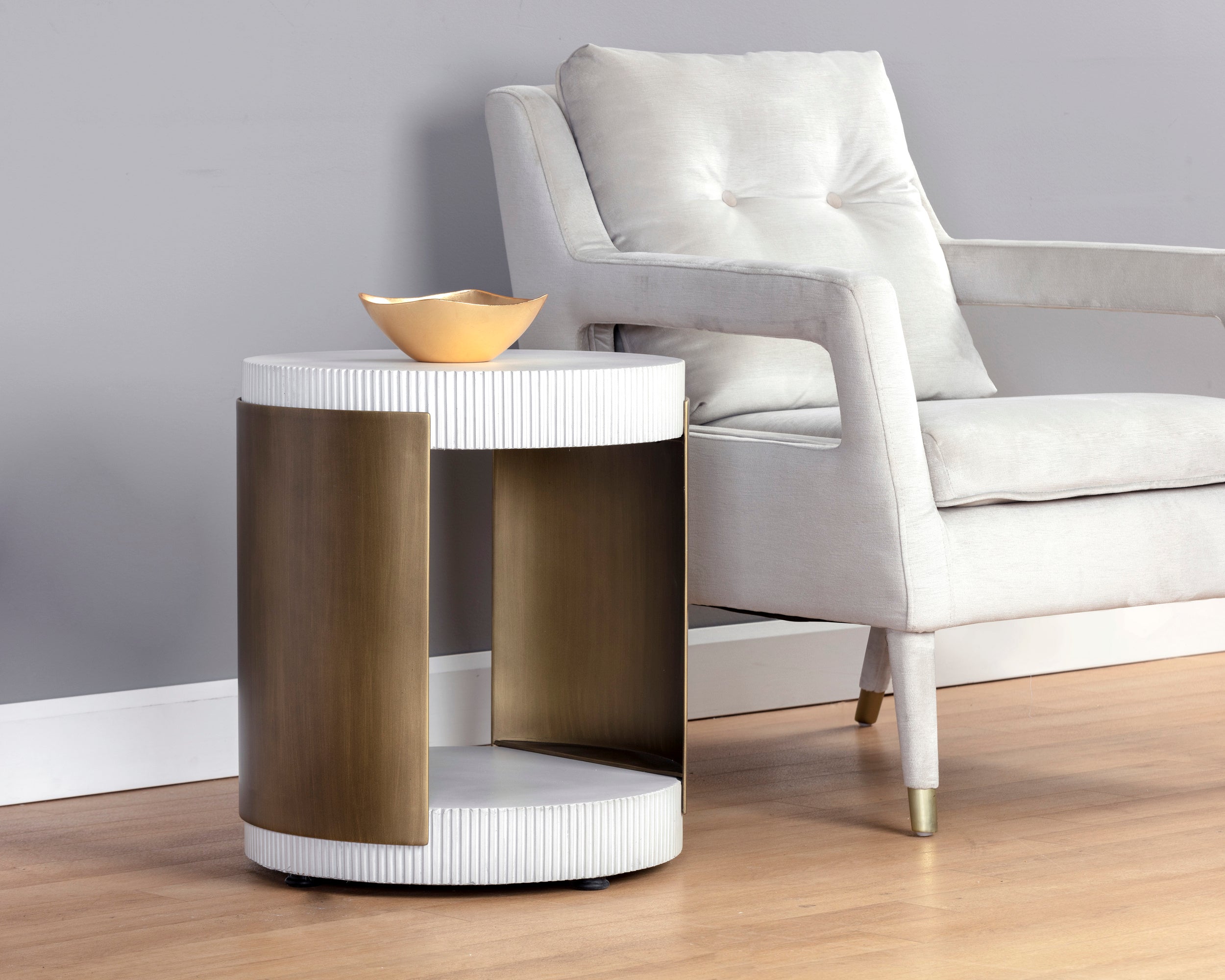 Cavette End Table - White