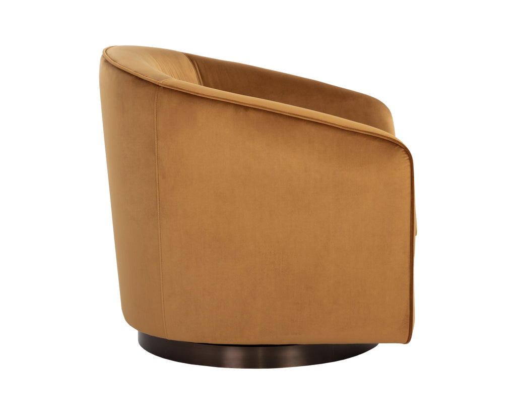 Hazel Swivel Lounge Chair - Dark Bronze - Gold Sky