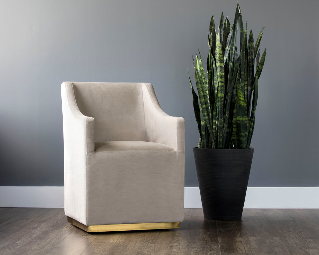 Zane Wheeled Dining Armchair - Piccolo Prosecco