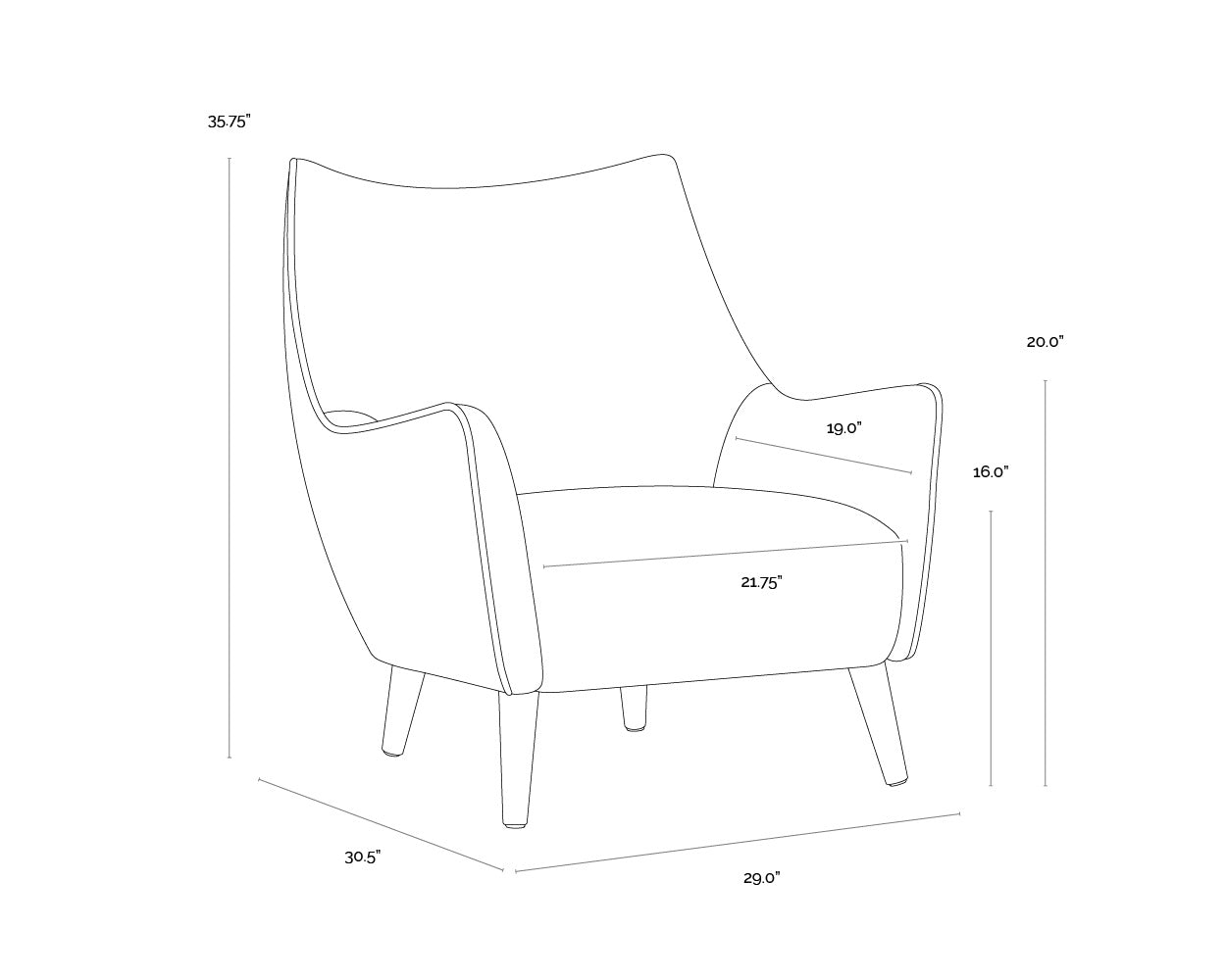 Sorrel Lounge Chair - Polo Club Kohl Grey / Abbington Black