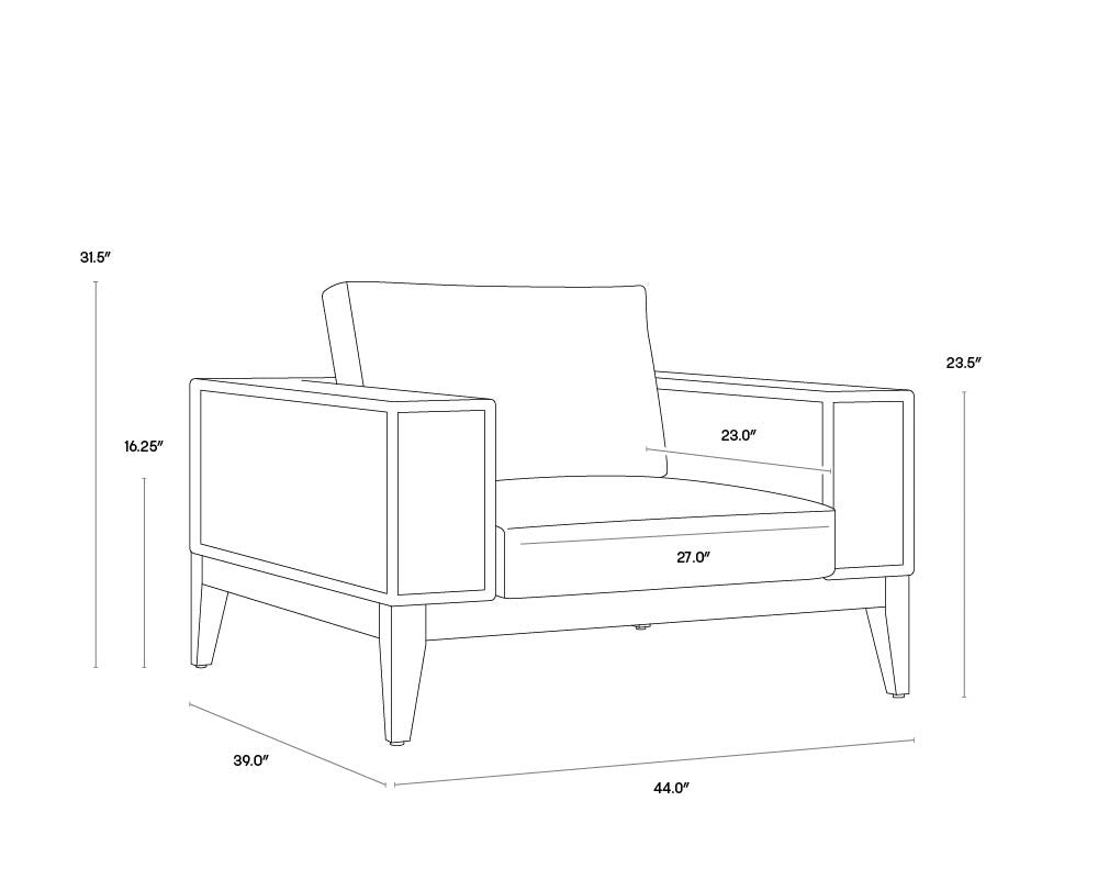 Salerno Armchair - Gracebay Grey