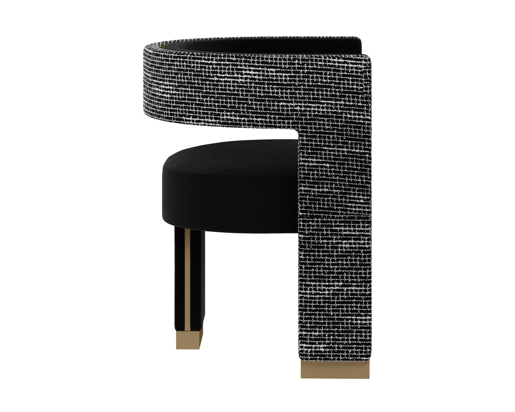 Adamina Dining Armchair - Abbington Black / Hobbes Night