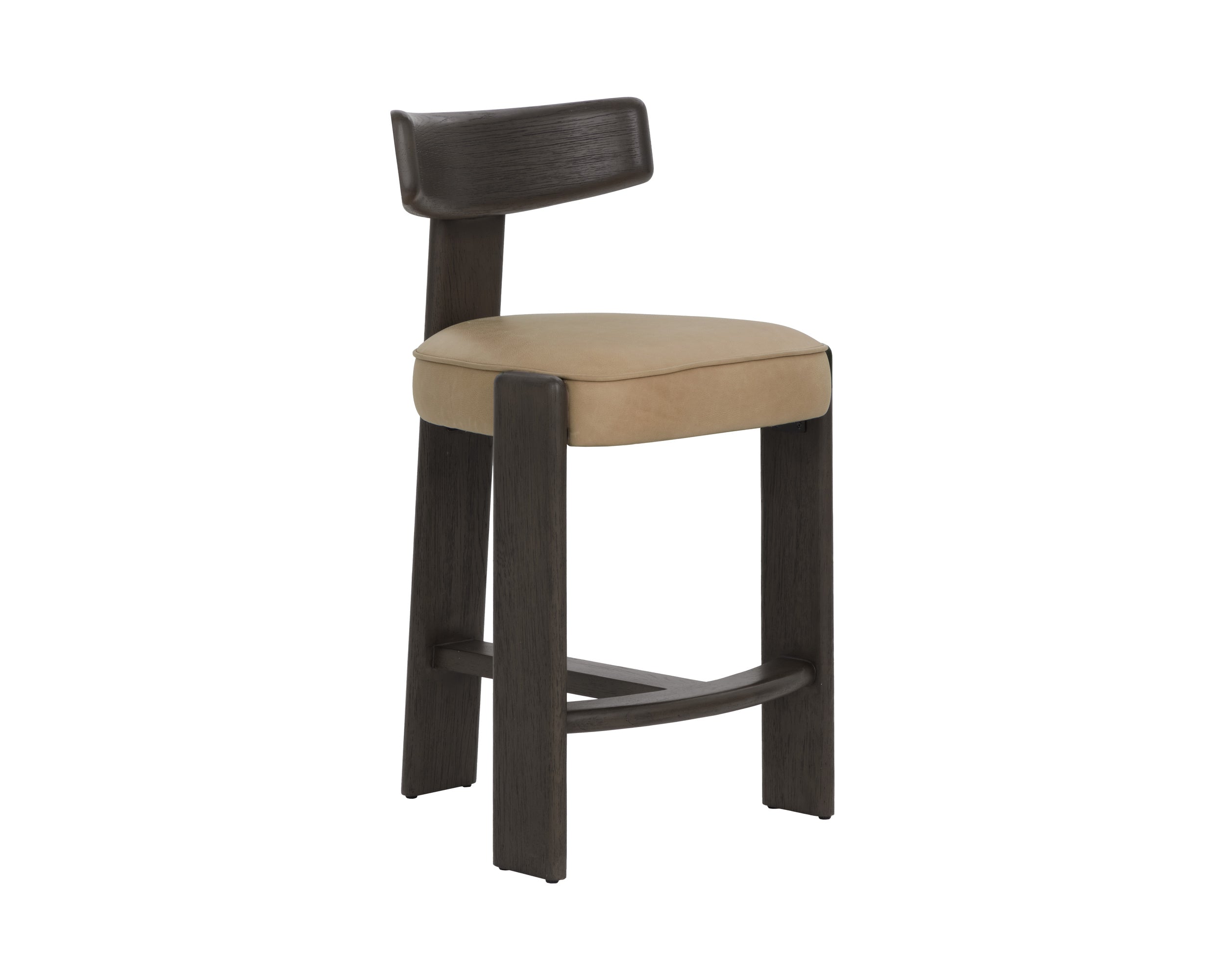 Horton Counter Stool - Dark Brown - Sahara Sand Leather