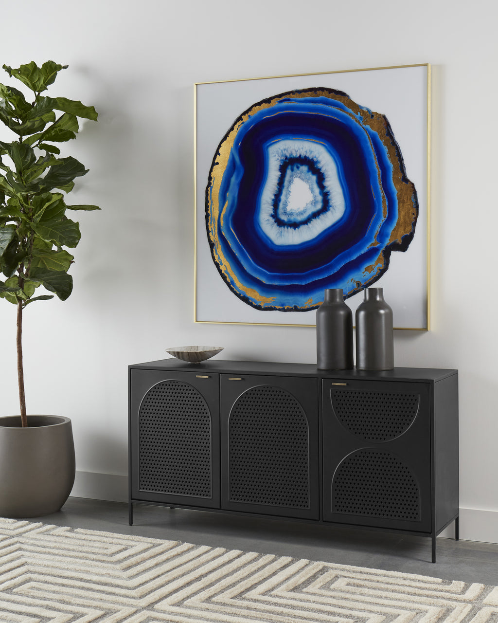 Blue Agate - 48" X 48" - Gold Frame