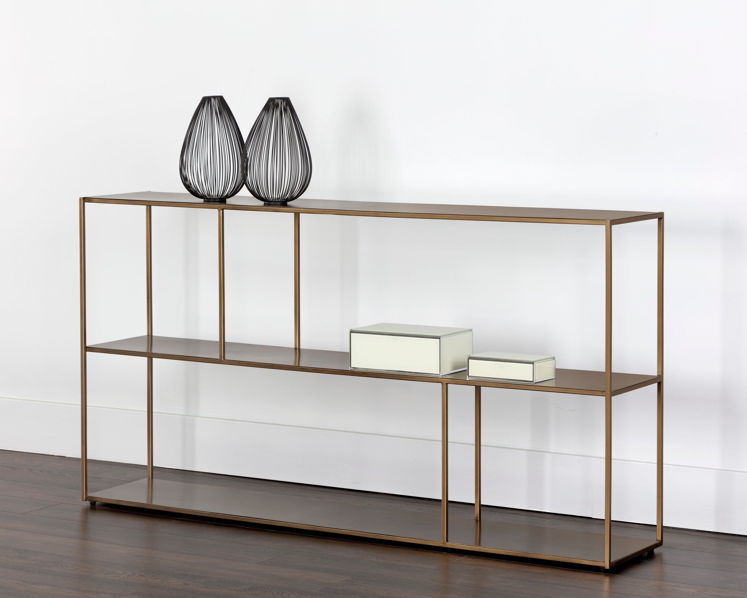 Eiffel Low Bookcase - Large - Antique Brass