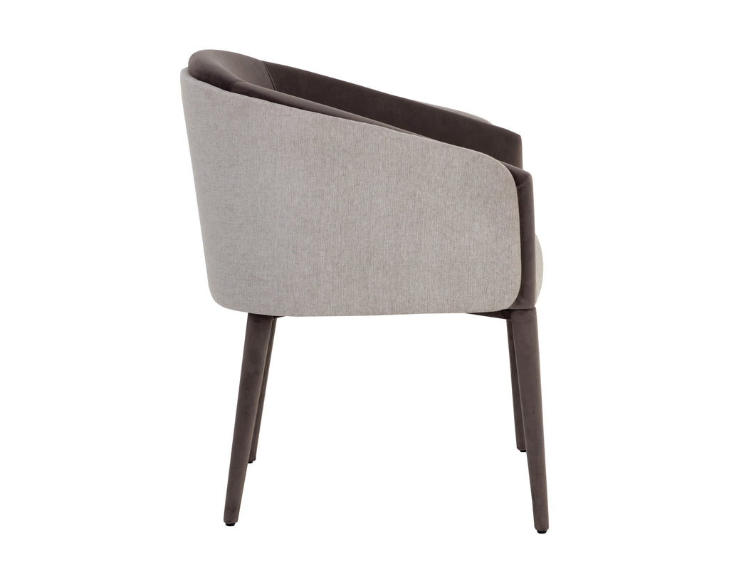 Sheva Dining Armchair - Ernst Sandstone / Meg Ash