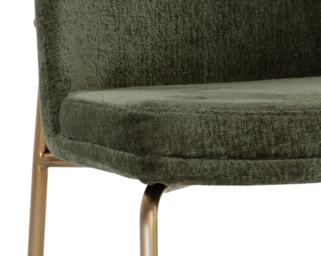 Zeke Dining Chair - Antique Brass - Bergen Olive