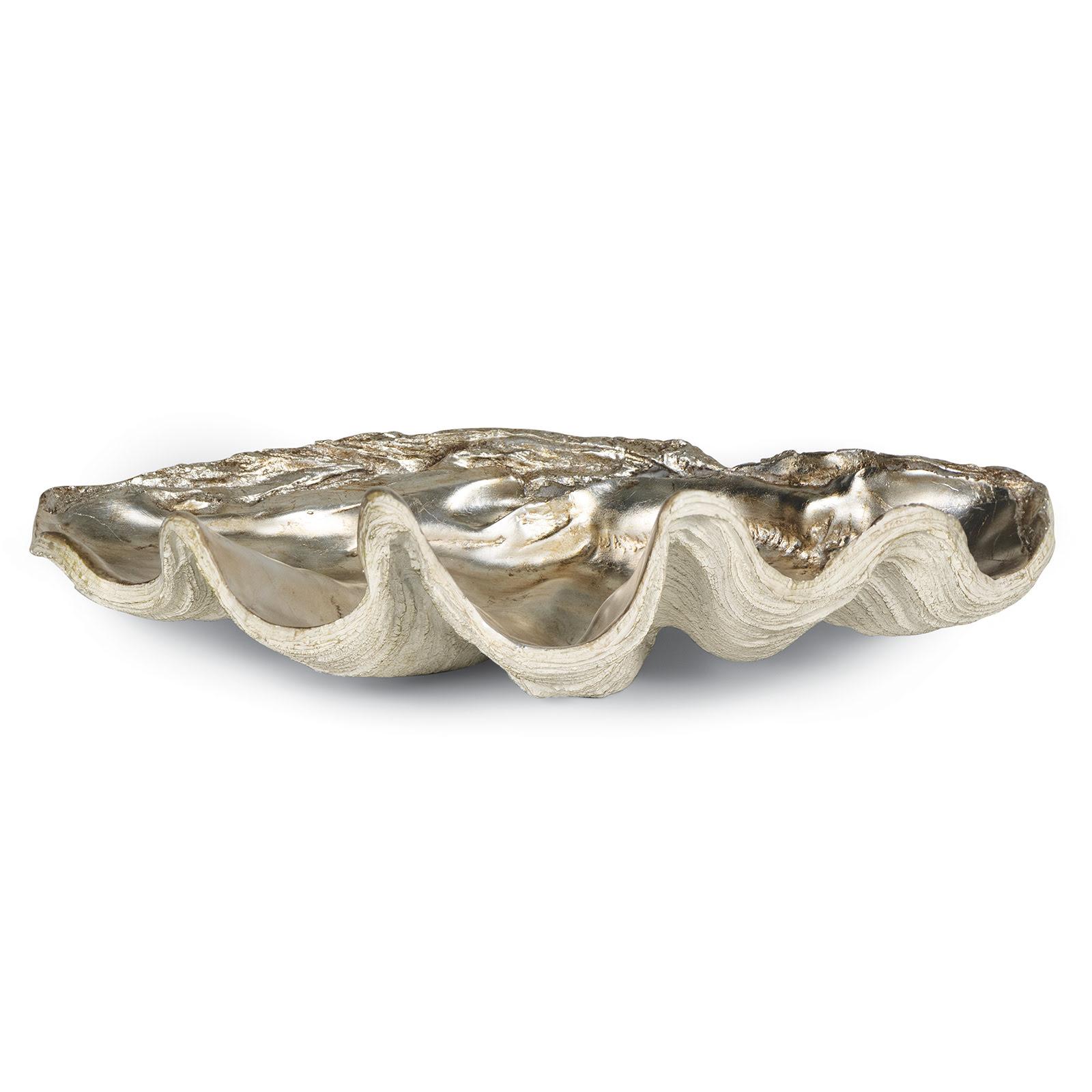 Clam Bowl Large | Ambered Silver Leaf