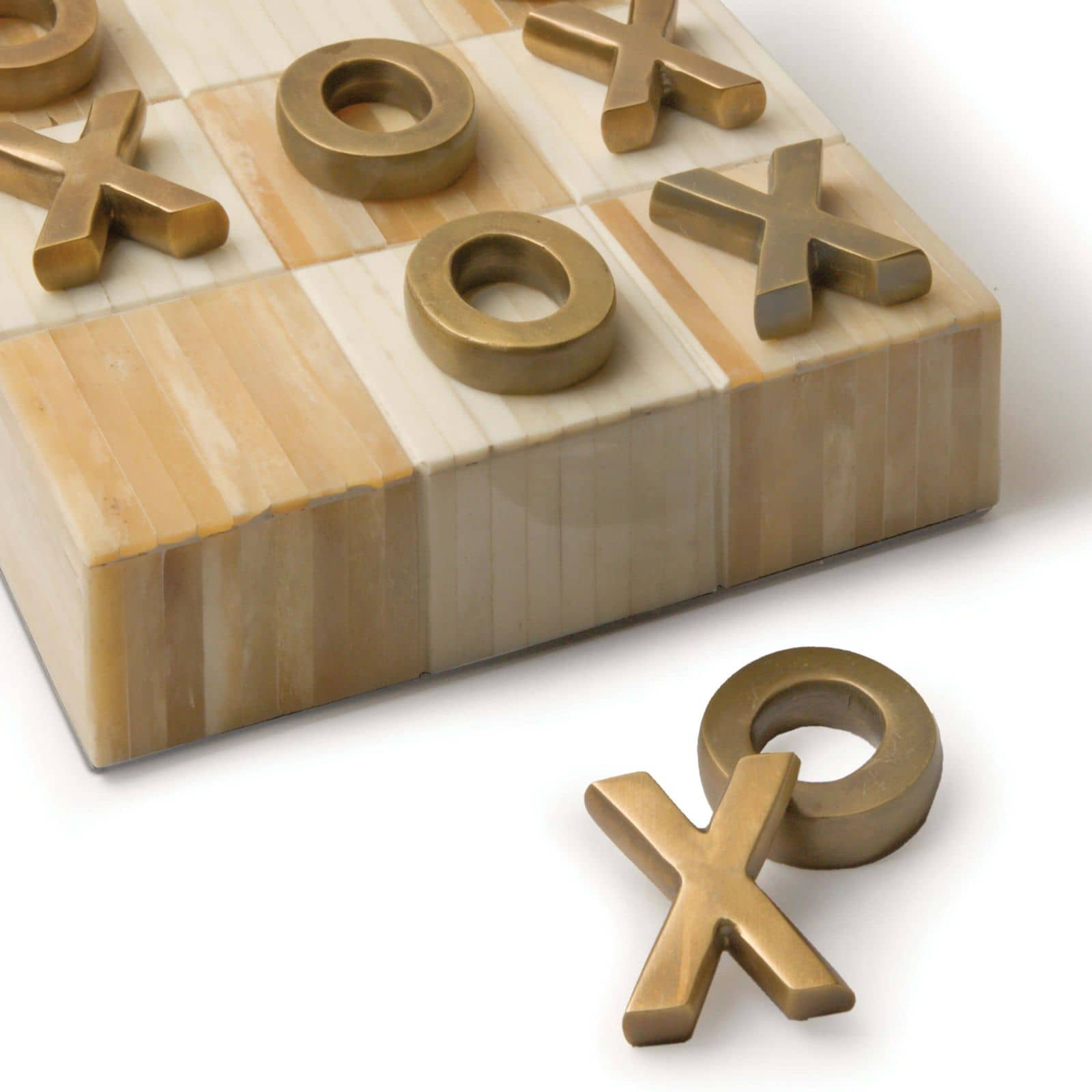Tic Tac Toe Flat Board | Brass Pieces