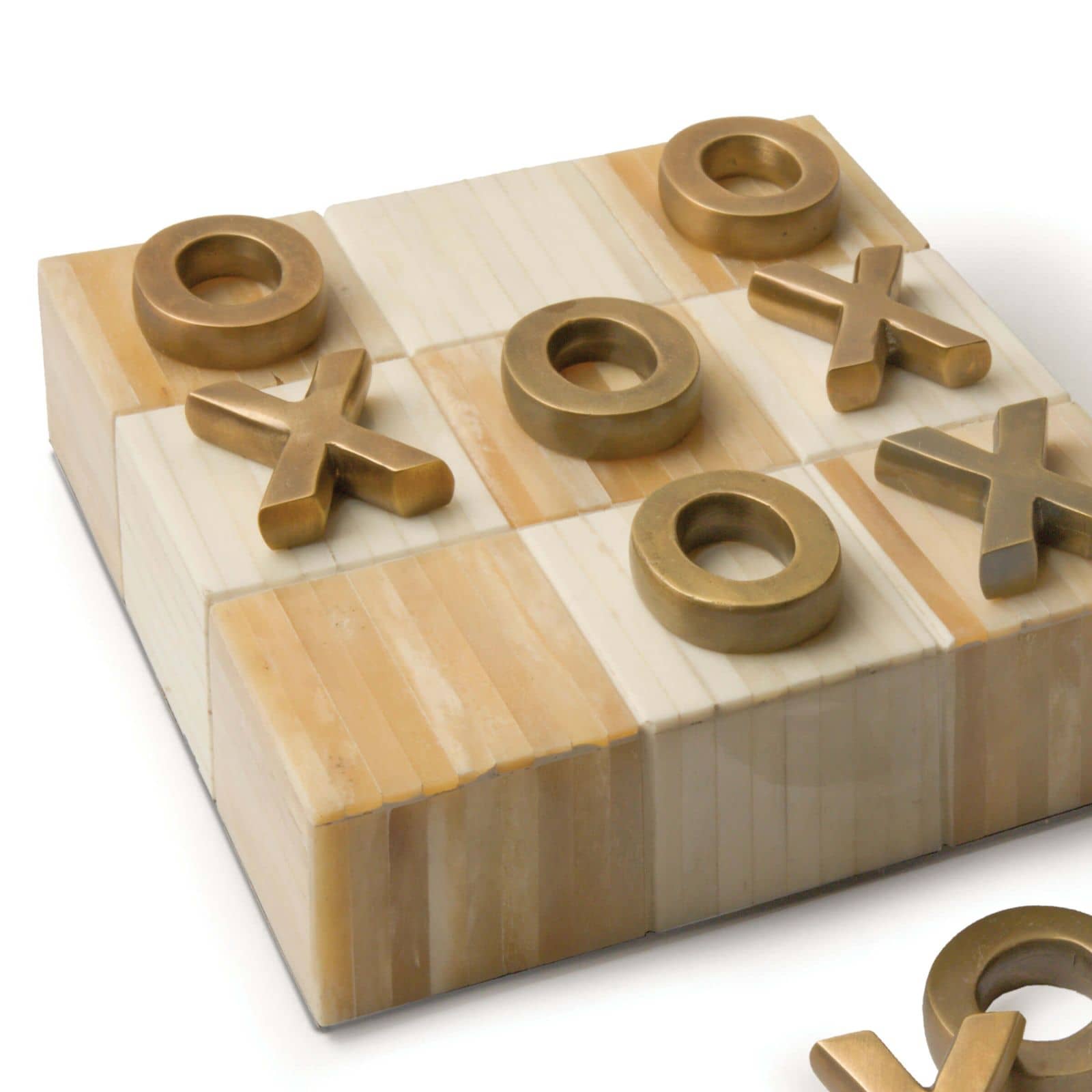 Tic Tac Toe Flat Board | Brass Pieces