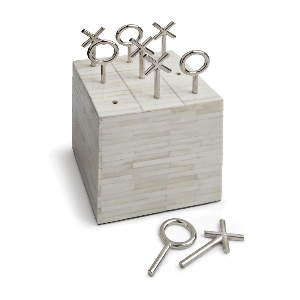 Tic Tac Toe Block | White Bone