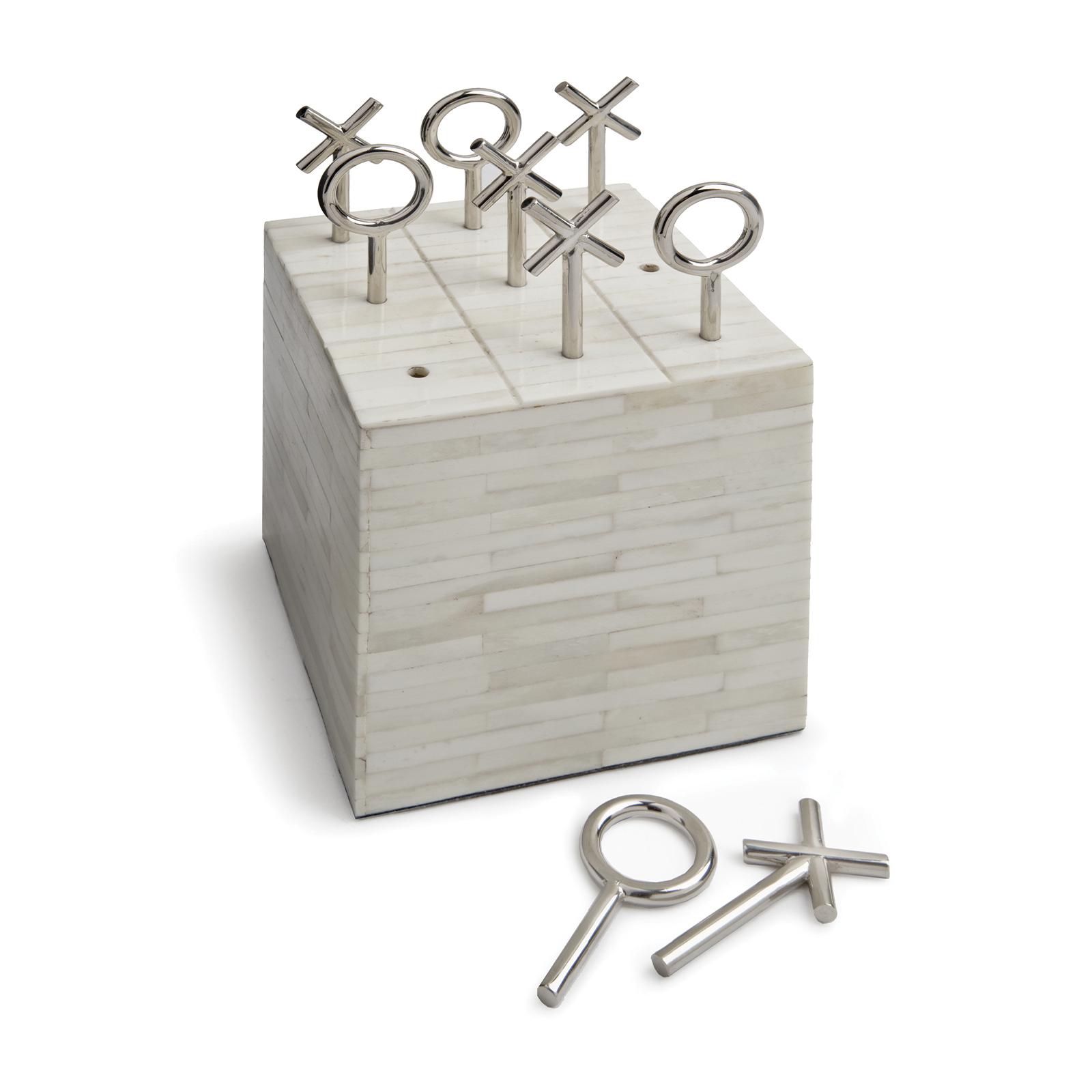 Tic Tac Toe Block | White Bone
