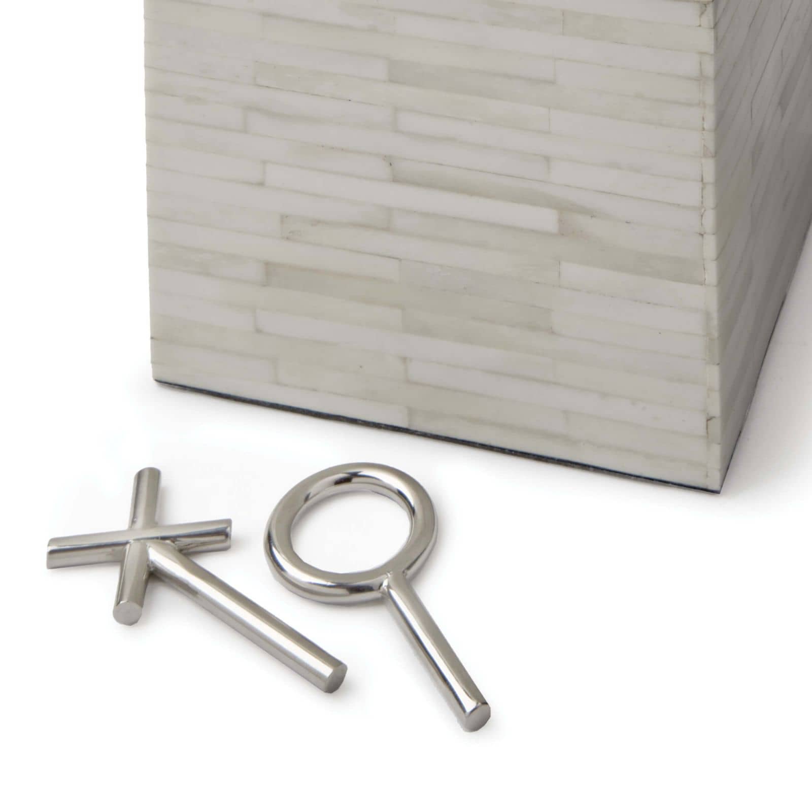 Tic Tac Toe Block | White Bone