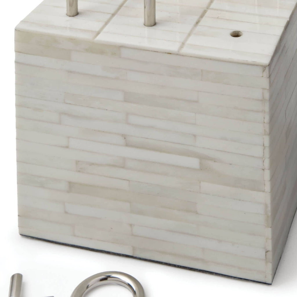 Tic Tac Toe Block | White Bone