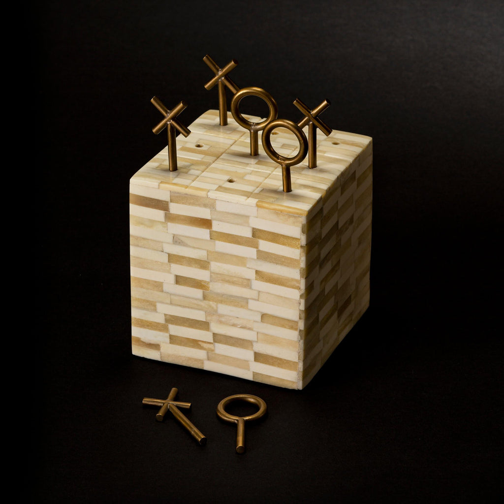 Tic Tac Toe Block | Multi-Tone Bone